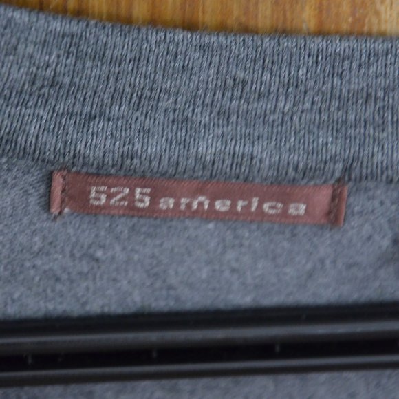 525 America Gray Long Puff Sleeve V-Neck Sweater Womens Size Large - Picture 7 of 14